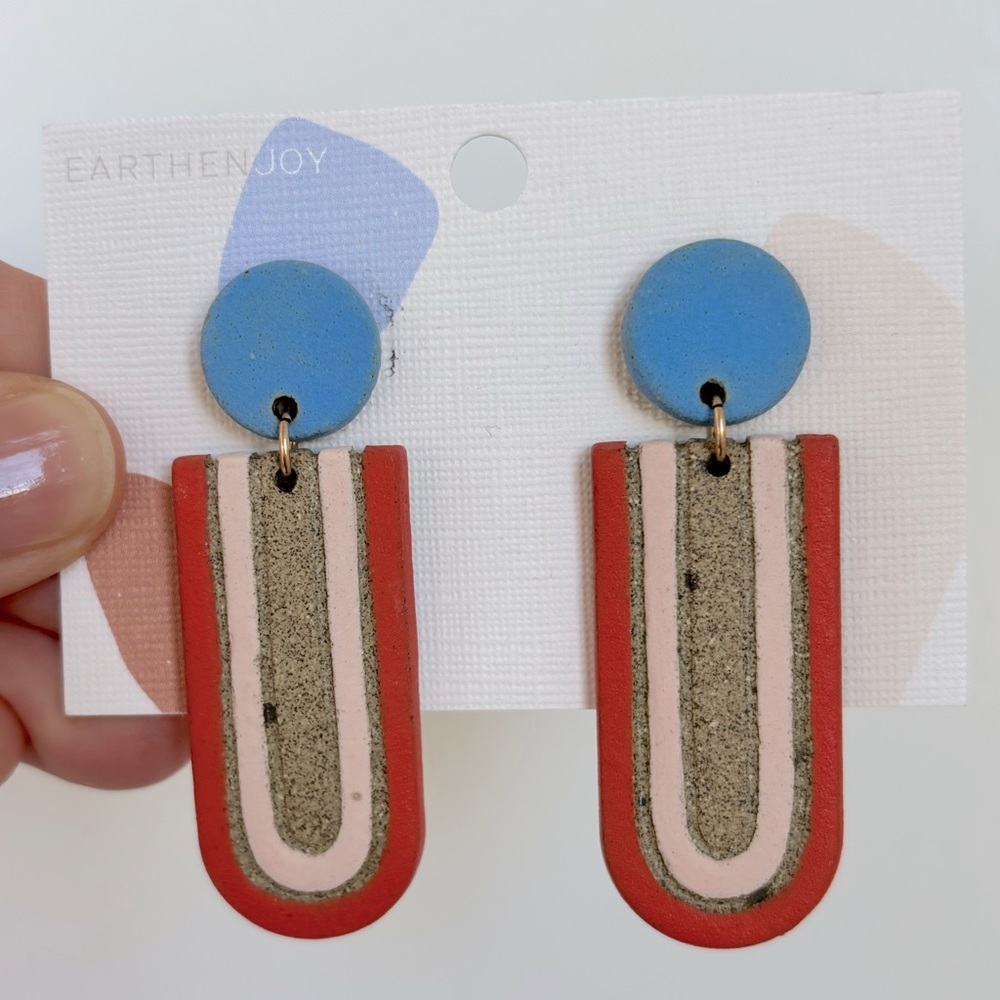 NWOT—EARTHENjoy Handmade Ceramic Earrings.